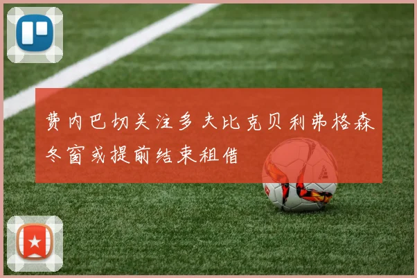 费内巴切关注多夫比克贝利弗格森冬窗或提前结束租借